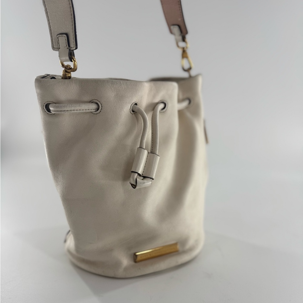 Marc by Marc Jacobs Too Hot To Handle Bucket Bag in white leather.